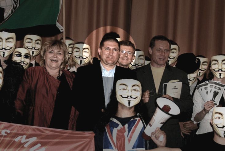 Marc Headley with Anonymous members, 2008
