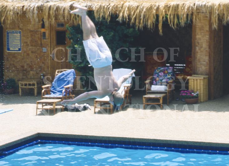 Marc enjoying the Olympic-sized swimming pool at Golden Era