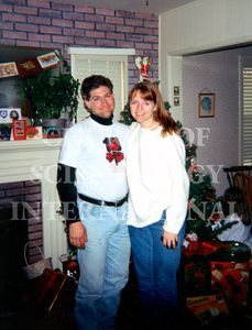Marc and Claire visiting at her family’s home for Christmas