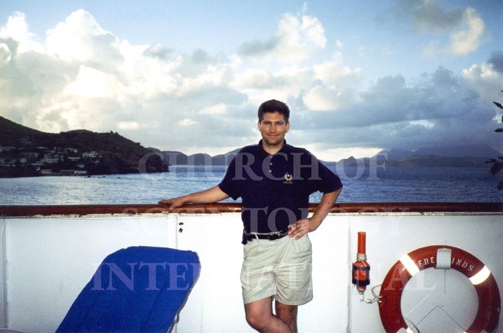 Marc relaxing during a Caribbean sunset aboard the Freewinds