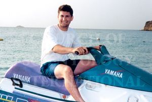 Marc jet skiing off the Caribbean islands on a day off
