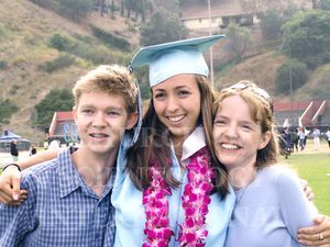 Claire with family to celebrate her sister’s graduation